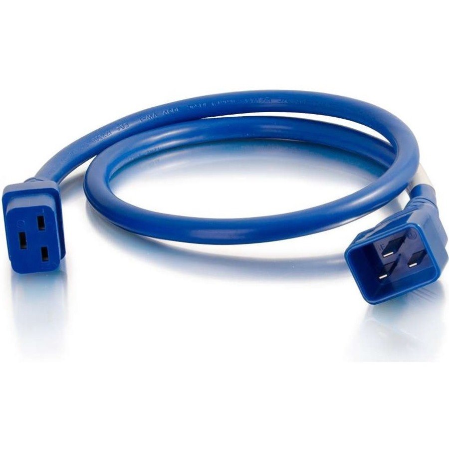 C2G 4ft 12AWG Power Cord (IEC320C20 to IEC320C19) - Blue