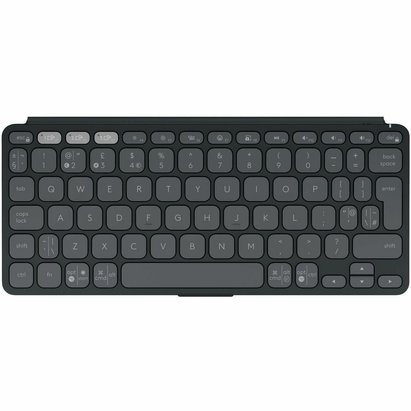 Logitech Keys-To-Go 2 Keyboard - Wireless Connectivity - English (UK) - QWERTY Layout - Graphite