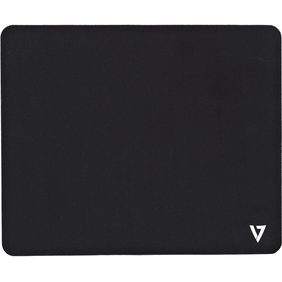 V7 Antimicrobial Mouse Pad Black, polymer treated surface, anti-slip base, anti-odor and stain