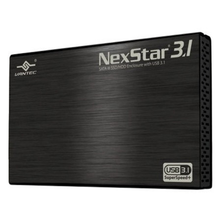 Vantec NexStar 3.1 NST-270A31-BK Drive Enclosure - USB 3.1 Host Interface External - Black