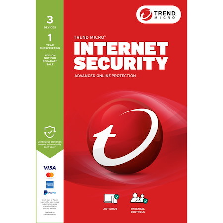 Trend Micro Internet Security Add-on - Subscription - 3 Device - 1 Year