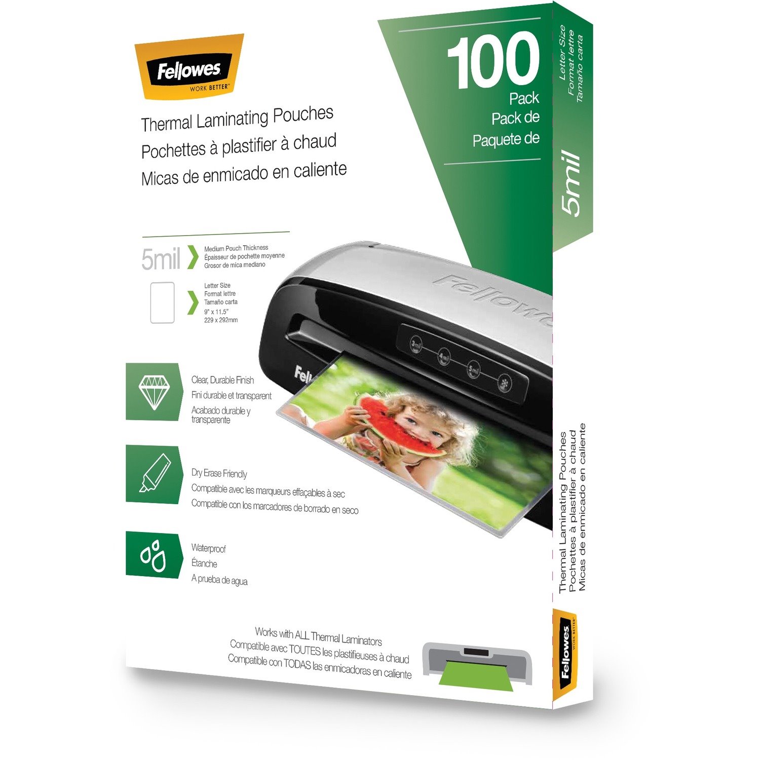 Fellowes Letter-Size Thermal Laminating Pouches