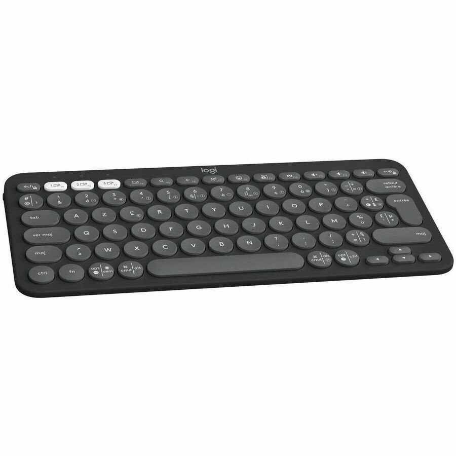 Logitech Pebble Keys 2 K380s Keyboard - Wireless Connectivity - USB Interface - French - AZERTY Layout - Tonal Graphite