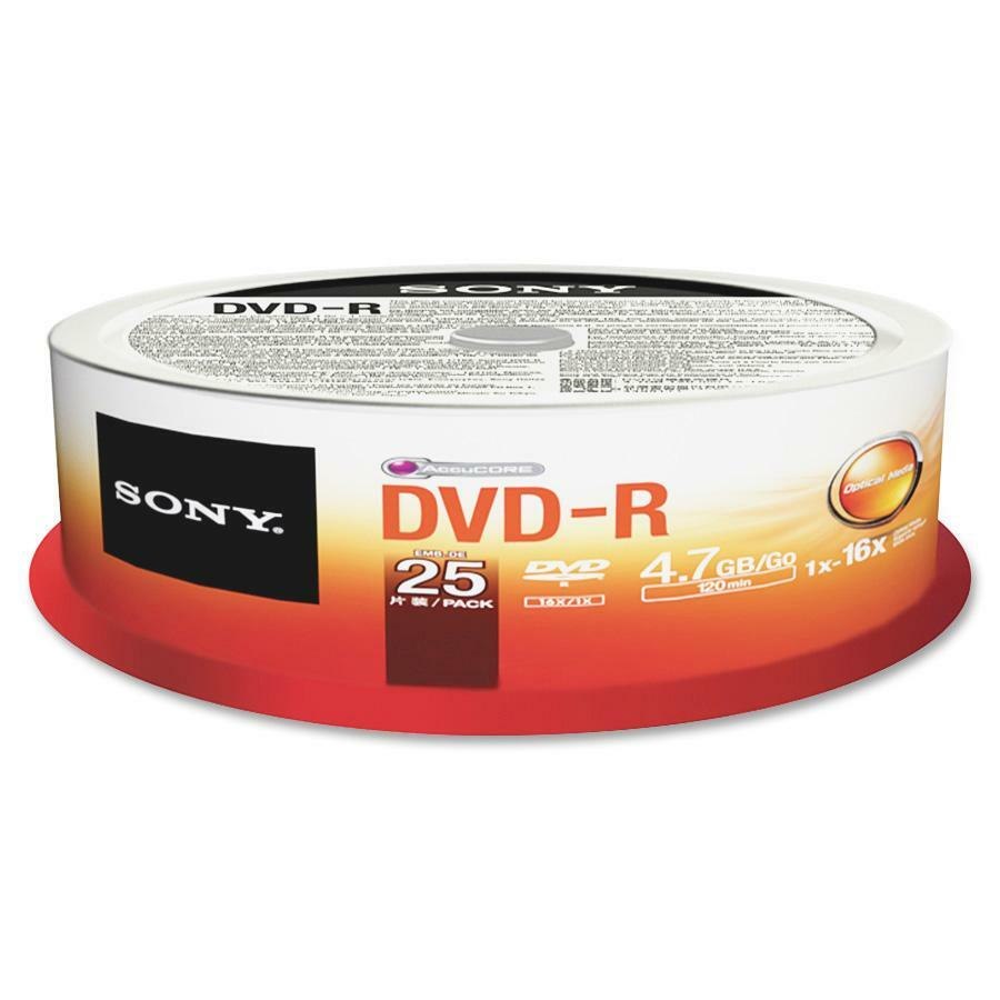 Sony 25DMR47SP DVD Recordable Media - DVD-R - 4.70 GB - 25 Pack Spindle