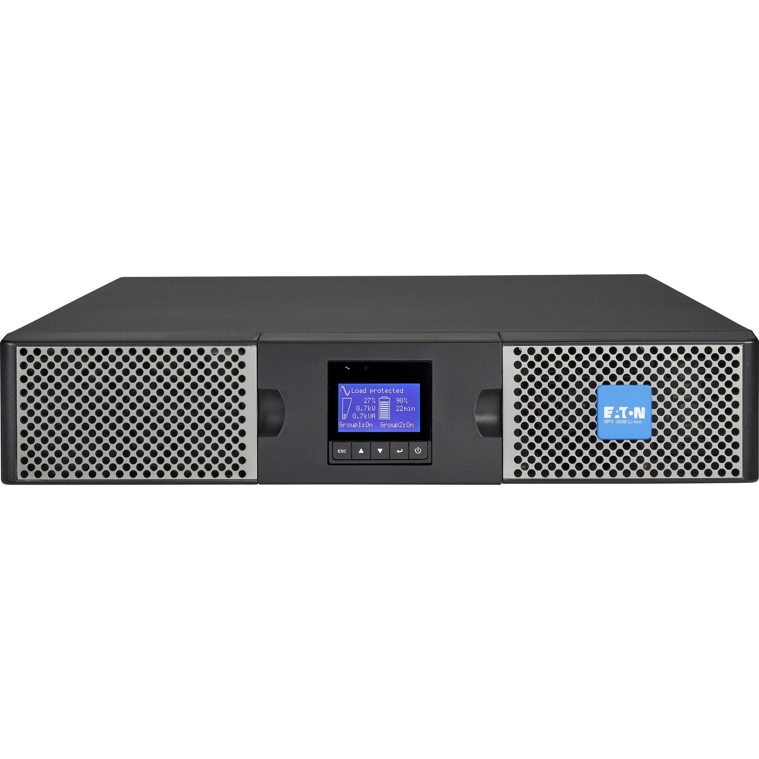 Eaton 9PX 3000VA 2400W 120V Online Double-Conversion UPS - L5-30P, 6x 5-20R, 1 L5-30R, Lithium-ion Battery, Cybersecure Network Card, 2U Rack/Tower