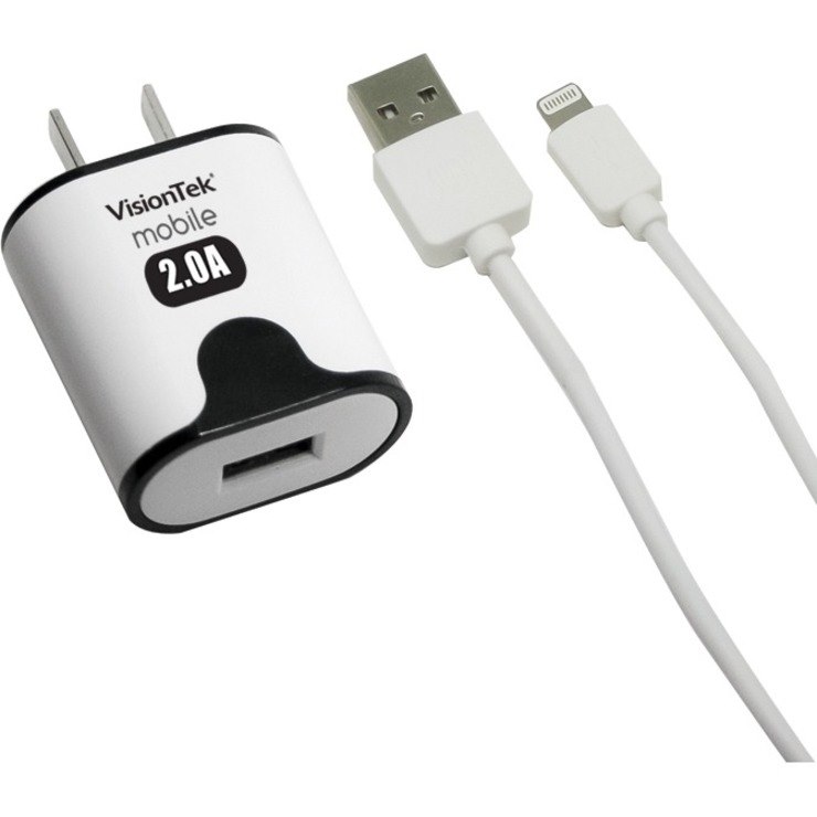 VisionTek 2 amp home charger with 3.2 foot lightning cable