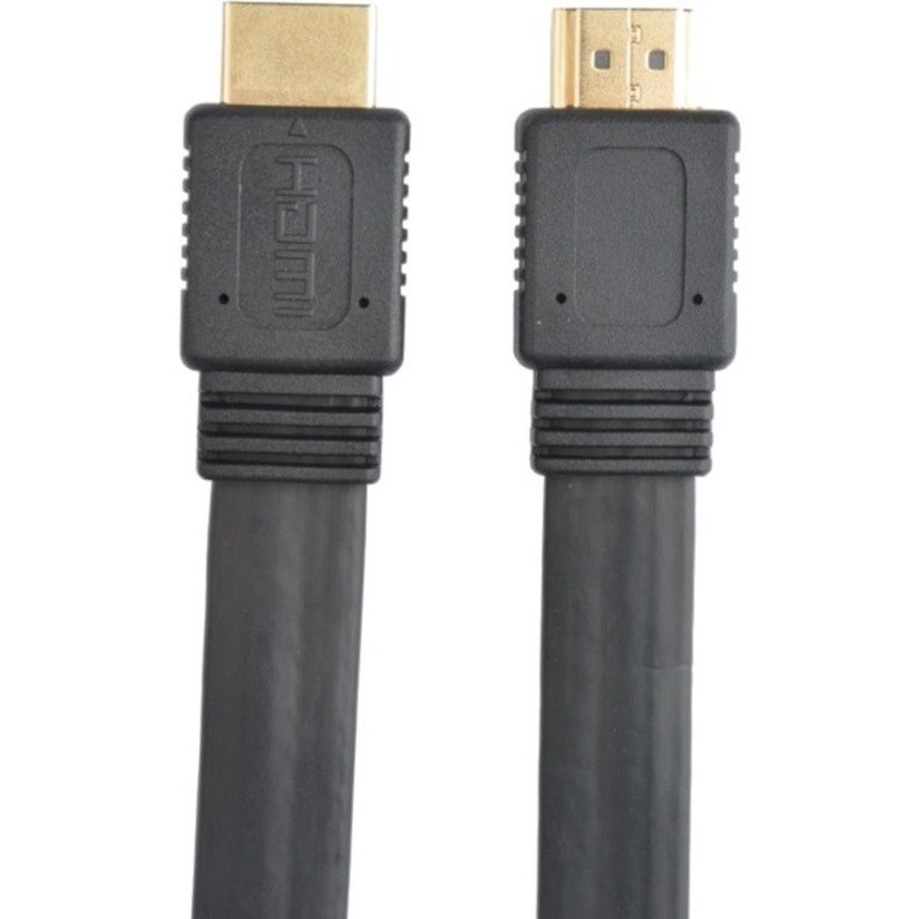 Manhattan HDMI Cable with Ethernet (Flat), 4K@60Hz (Premium High Speed), 3m, Male to Male, Black, Ultra HD 4k x 2k, Fully Shielded, Gold Plated Contacts, Lifetime Warranty, Polybag