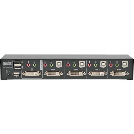 Tripp Lite by Eaton 4-Port DVI Dual-Link / USB KVM Switch with Audio and Cables