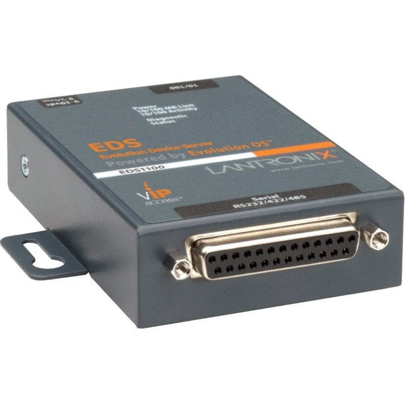 Lantronix One Port Secure Serial (RS232/ RS422/ RS485) to Ethernet Gateway; Embedded Linux OS Support; SDK; International 110-240 VAC