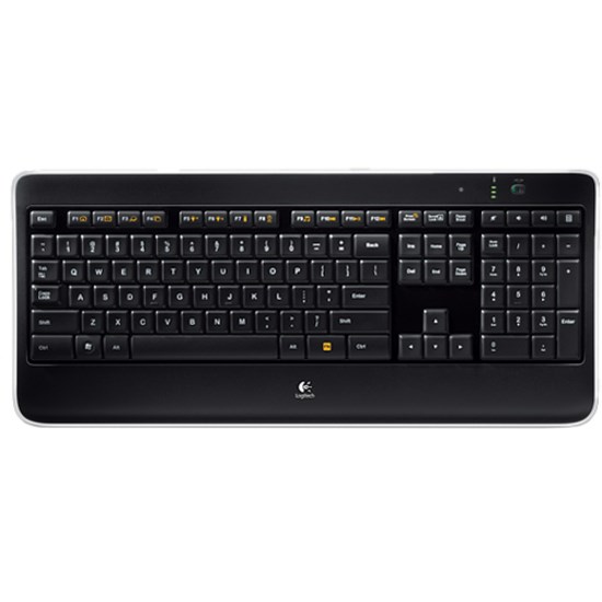 Logitech K800 Keyboard - Wireless Connectivity - USB Interface - English - Black