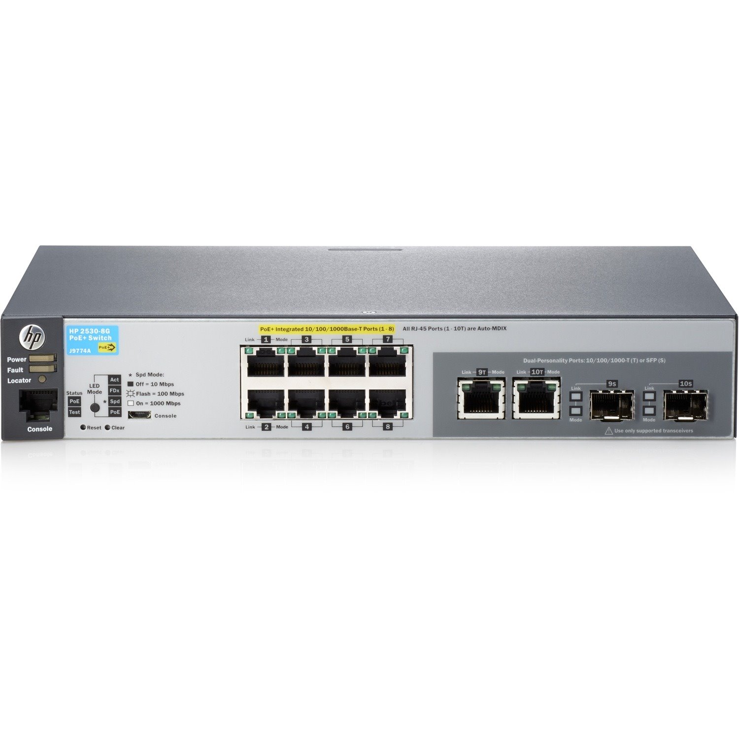 HPE 2530 2530-8G-PoE+ 10 Ports Manageable Ethernet Switch - Gigabit Ethernet - 10/100/1000Base-TX, 1000Base-X - Refurbished