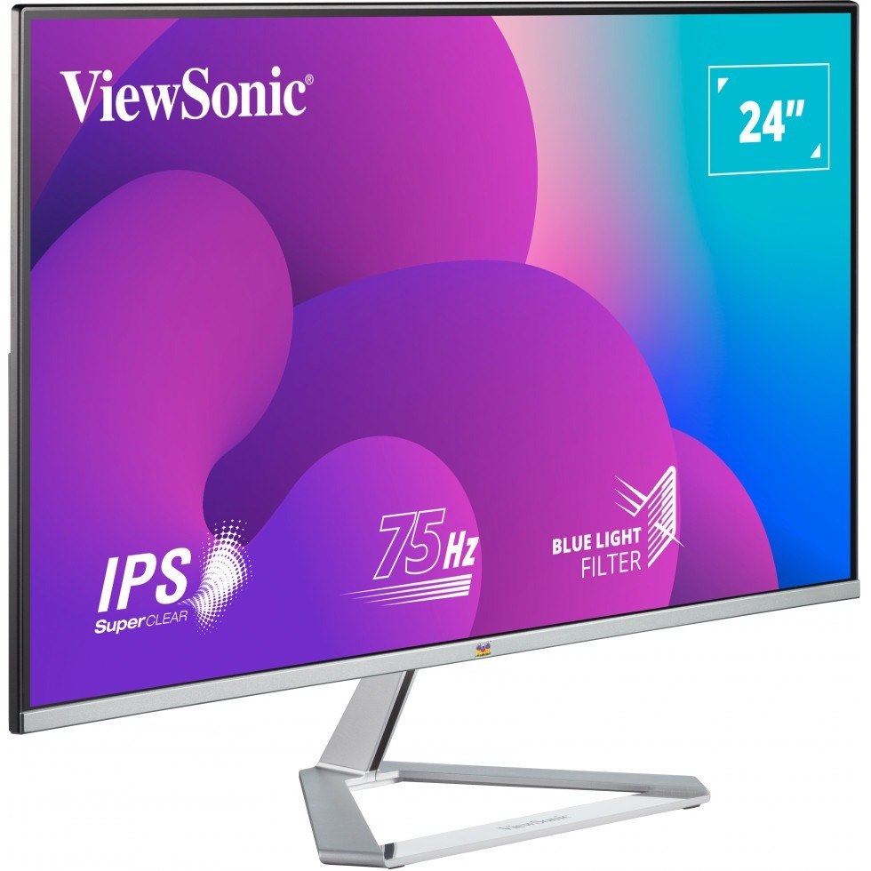 ViewSonic VX2476-SMH 24" Class Full HD LCD Monitor - 16:9 - Black, Silver