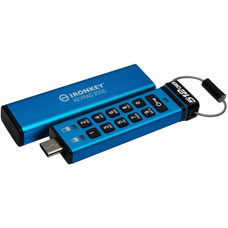 IronKey Keypad 200 512 GB USB 3.2 (Gen 1) Type C Flash Drive - 256-bit AES, XTS-AES