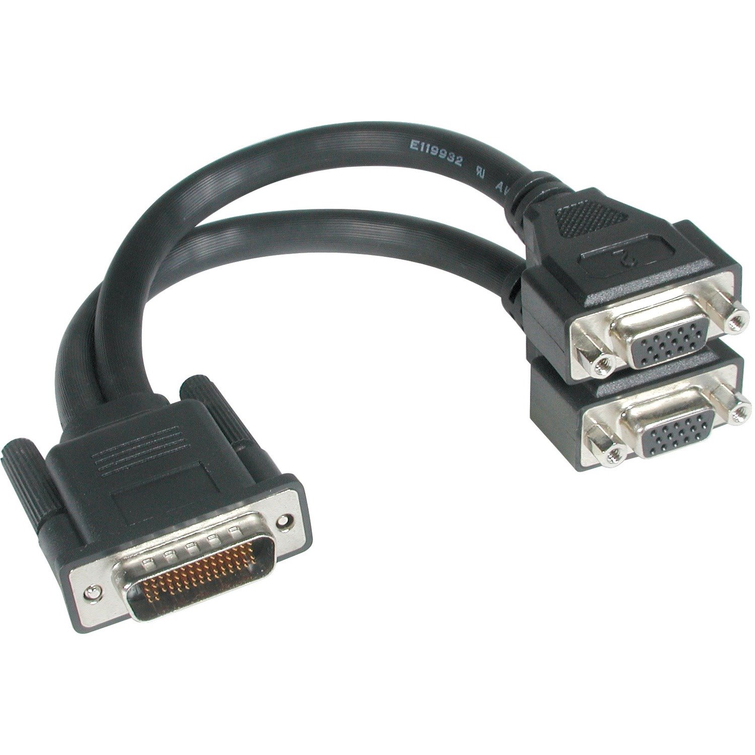 C2G 9in One LFH-59 (DMS-59) Male to Two HD15 VGA Female Cable
