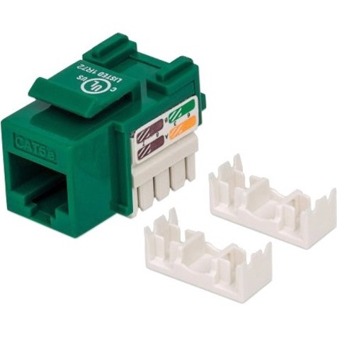 Intellinet Network Solutions Cat5e Keystone Jack, UTP, Punch-Down, Green