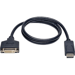Eaton Tripp Lite Series DisplayPort to DVI Cable Adapter, Converter for DP-M to DVI-I-F, 3 ft. (0.91 m)