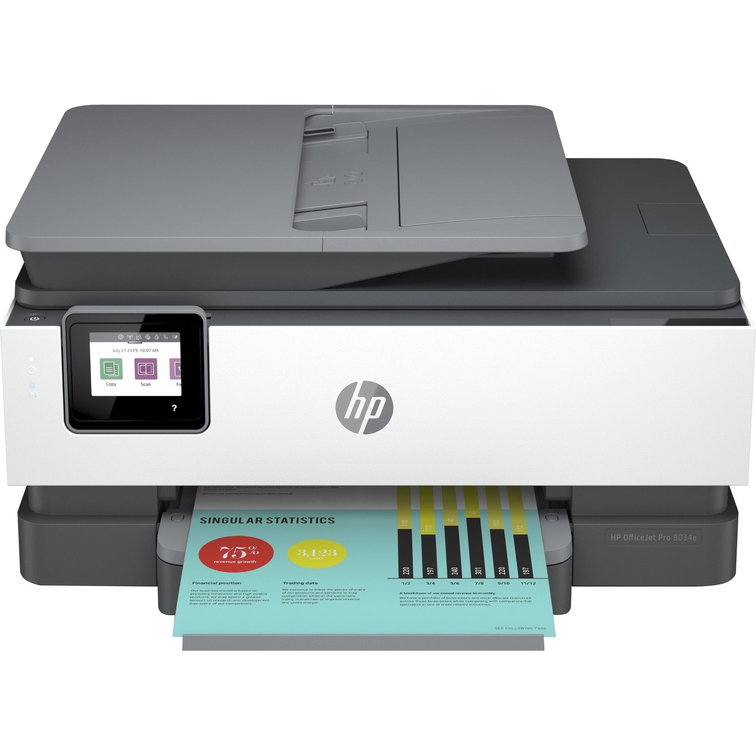 HP Officejet Pro 8034e Wireless Inkjet Multifunction Printer - Color