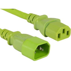ENET C13 to C14 10ft Green Power Extension Cord / Cable 250V 18 AWG 10A NEMA IEC-320 C13 to IEC-320 C14 10'
