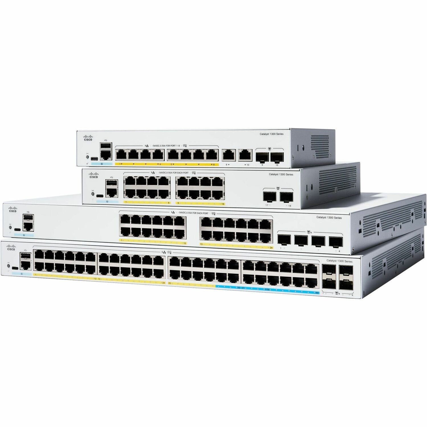 Cisco Catalyst 1300 C1300-24MGP-4X 24 Ports Manageable Ethernet Switch - Gigabit Ethernet, 2.5 Gigabit Ethernet, 10 Gigabit Ethernet - 1000Base-T, 2.5GBase-T, 10GBase-X