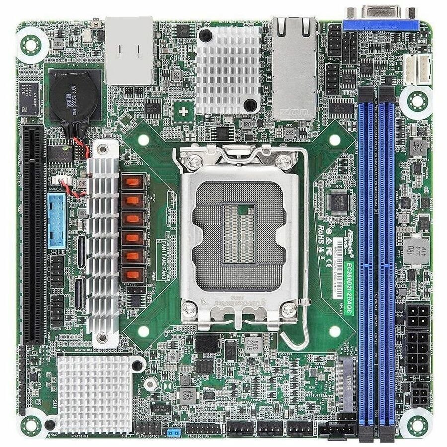 ASRock EC266D2I-2T/AQC Server Motherboard - Intel C266 Chipset - Socket LGA-1700 - Mini ITX