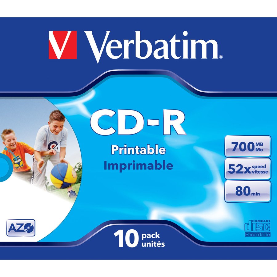 Verbatim DataLifePlus 43325 CD Recordable Media - CD-R - 52x - 700 MB - 10 Pack Jewel Case