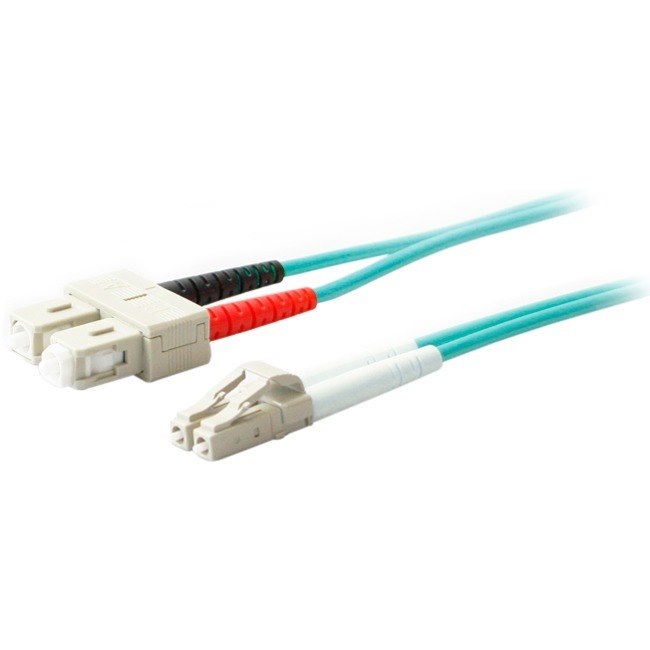 AddOn 5m LC (Male) to SC (Male) Aqua OM4 Duplex Fiber OFNR (Riser-Rated) Patch Cable