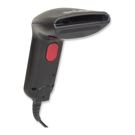 Manhattan Contact CCD Handheld Barcode Scanner, USB, 60mm Scan Width, Cable 152cm, Max Ambient Light 5,000 lux (sunlight), Black, Three Year Warranty, Box