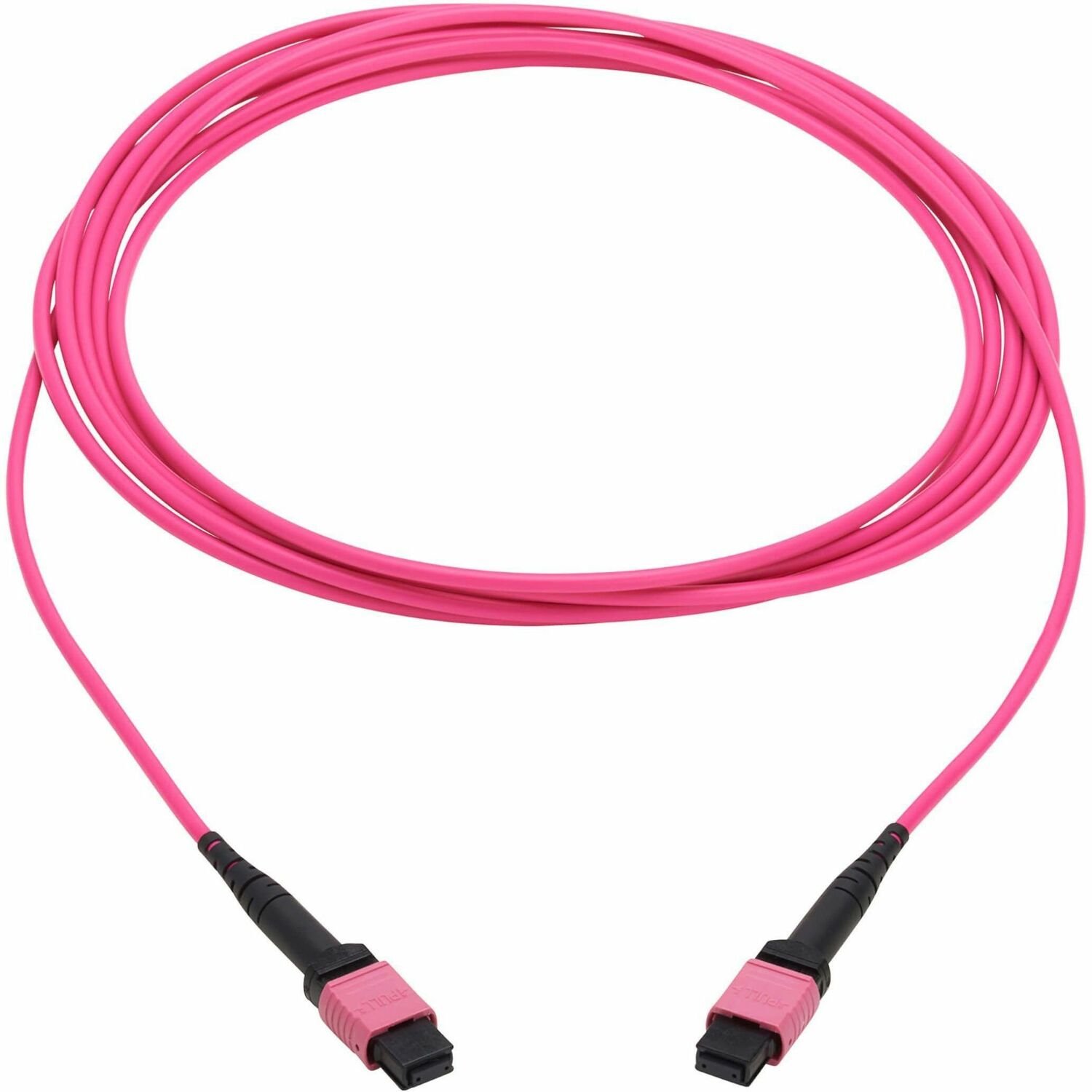 Eaton Tripp Lite Series 100G Multimode 50/125 OM4 Fiber Optic Cable (12F MTP/MPO-PC F/F), OFNP, Magenta, 3 m (9.8 ft.), TAA