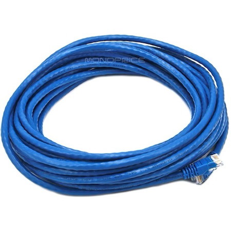 Monoprice 30FT 24AWG Cat5e 350MHz UTP Bare Copper Ethernet Network Cable - Blue