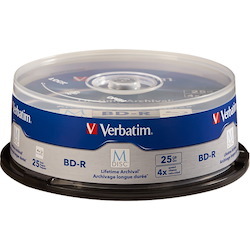 Verbatim M-Disc BD-R 25GB 4X with Branded Surface - 25pk Spindle