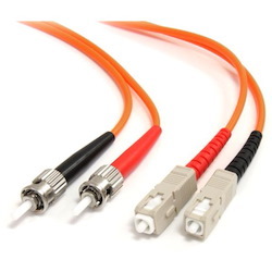 StarTech.com 1m Fiber Optic Cable - Multimode Duplex 62.5/125 - LSZH - ST /SC - OM1 - ST to SC Fiber Patch Cable