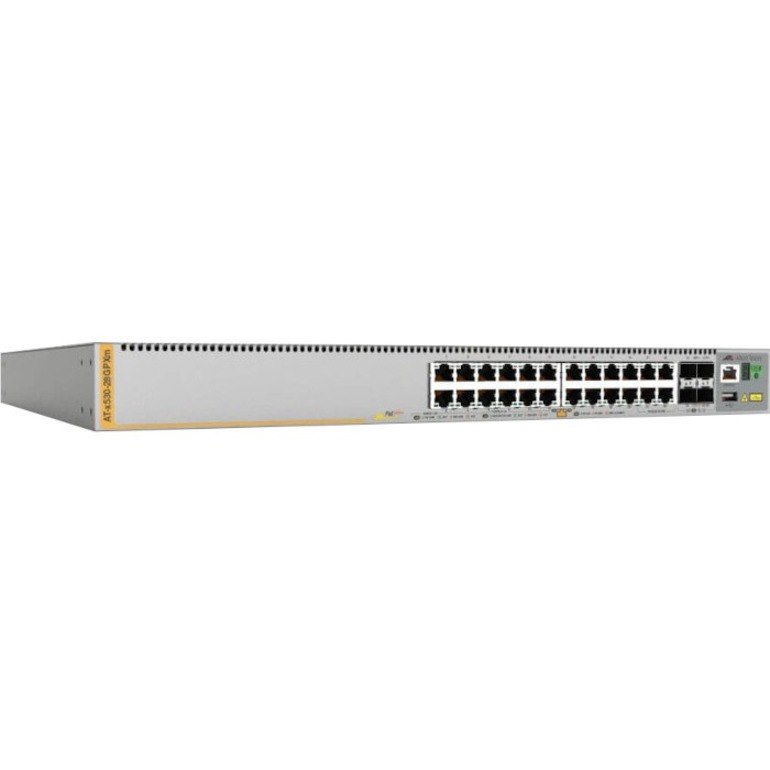 Allied Telesis x530 x530-28GPXM 24 Ports Manageable Layer 3 Switch - Gigabit Ethernet, 5 Gigabit Ethernet, 10 Gigabit Ethernet - 10/100/1000Base-T, 5GBase-T, 10GBase-X