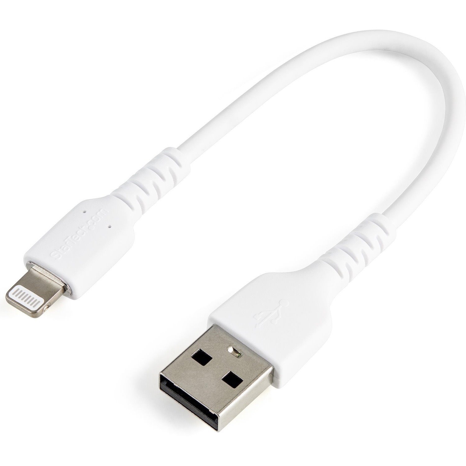 StarTech.com 6 inch/15cm Durable White USB-A to Lightning Cable, Rugged Heavy Duty Charging/Sync Cable for Apple iPhone/iPad MFi Certified