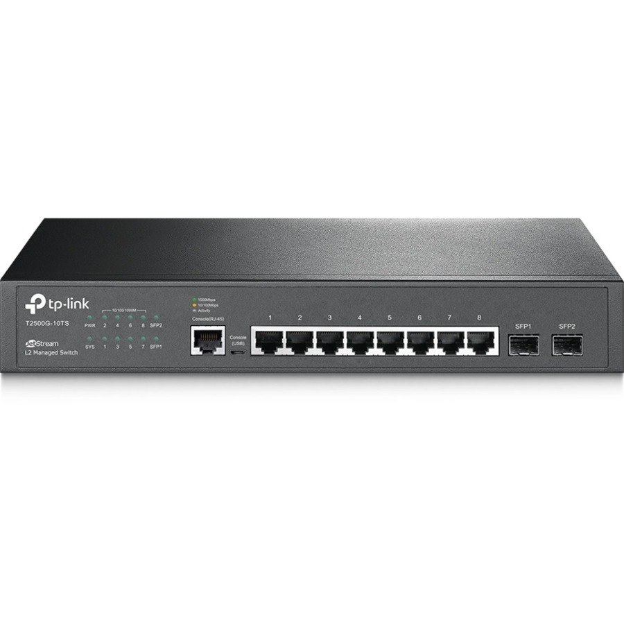 TP-Link JetStream T2500G-10TS 8 Ports Manageable Ethernet Switch - Gigabit Ethernet - 10/100/1000Base-T