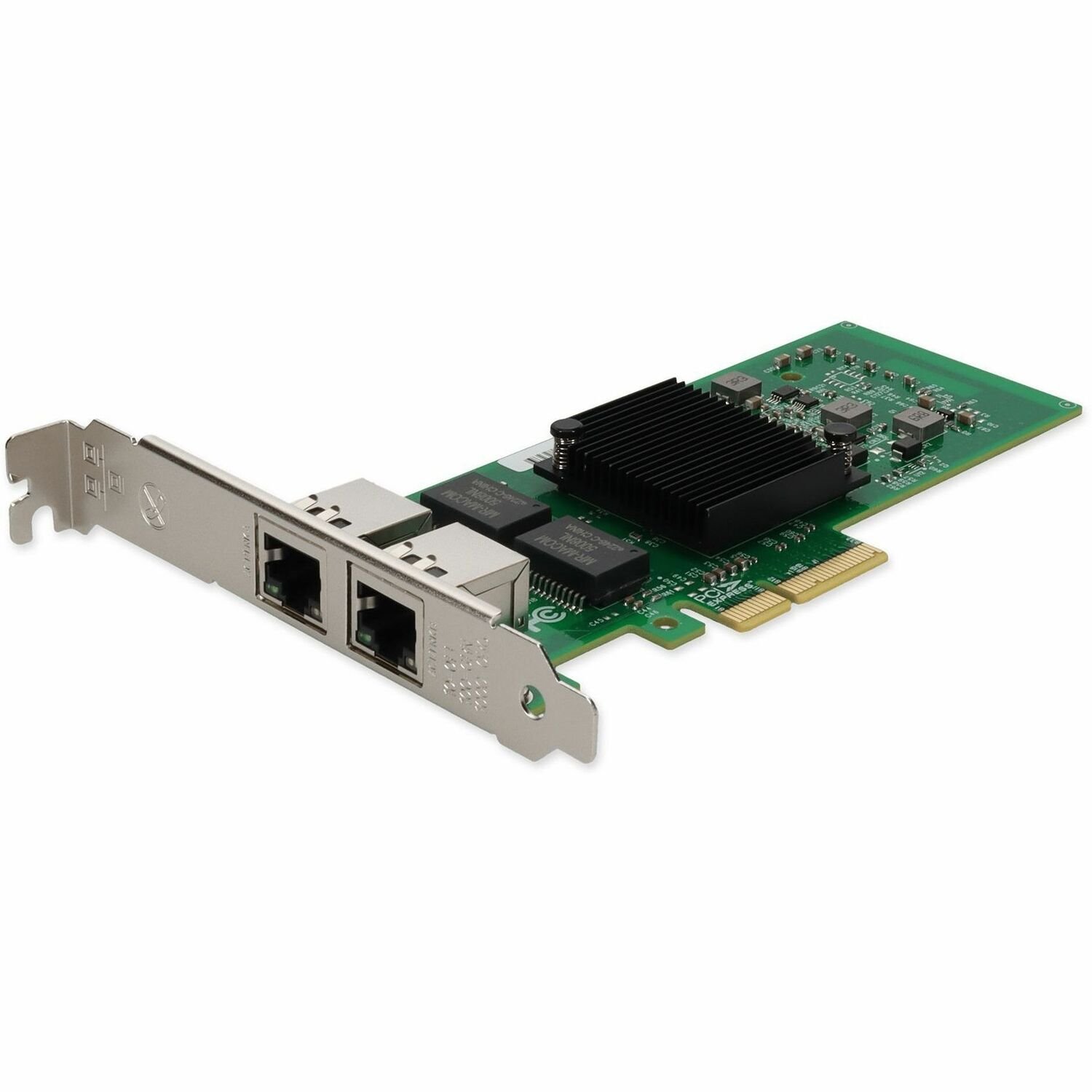 AddOn 10/100/1000Mbs Dual RJ-45 Port 100m PCIe 2.0 x4 Network Interface Card