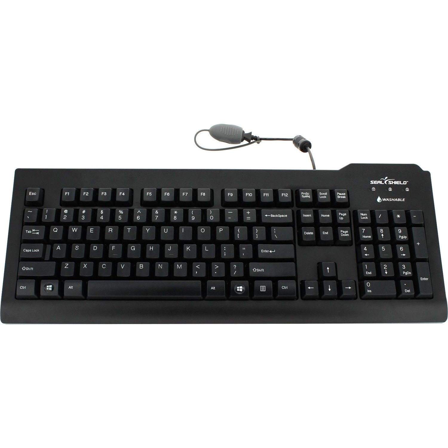 Seal Shield Silver Seal SSKSV207 Keyboard - Cable Connectivity - USB Interface - English (US) - Black