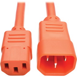 Eaton Tripp Lite Series Heavy-Duty PDU Power Cord, C13 to C14 - 15A, 250V, 14 AWG, 6 ft. (1.83 m), Orange