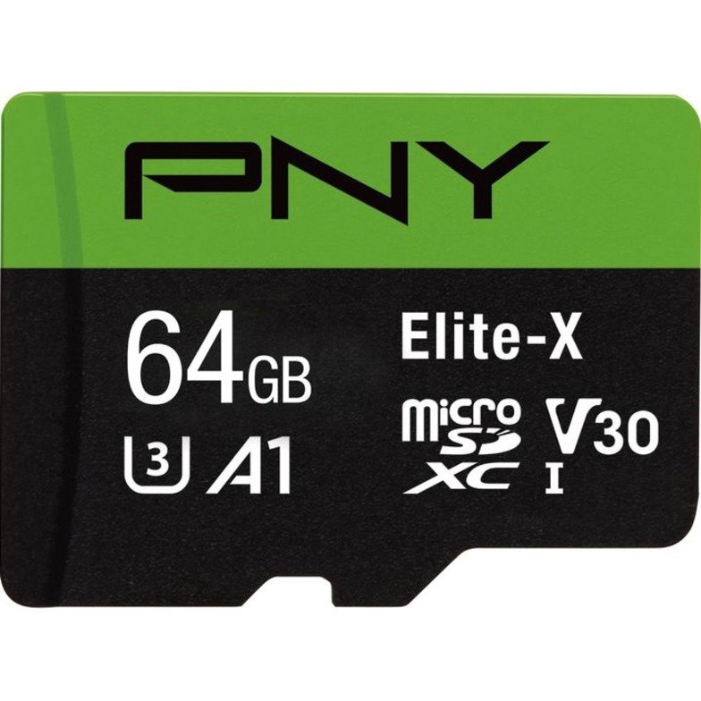 PNY Elite-X 64 GB Class 10/UHS-I (U3) V30 microSDXC