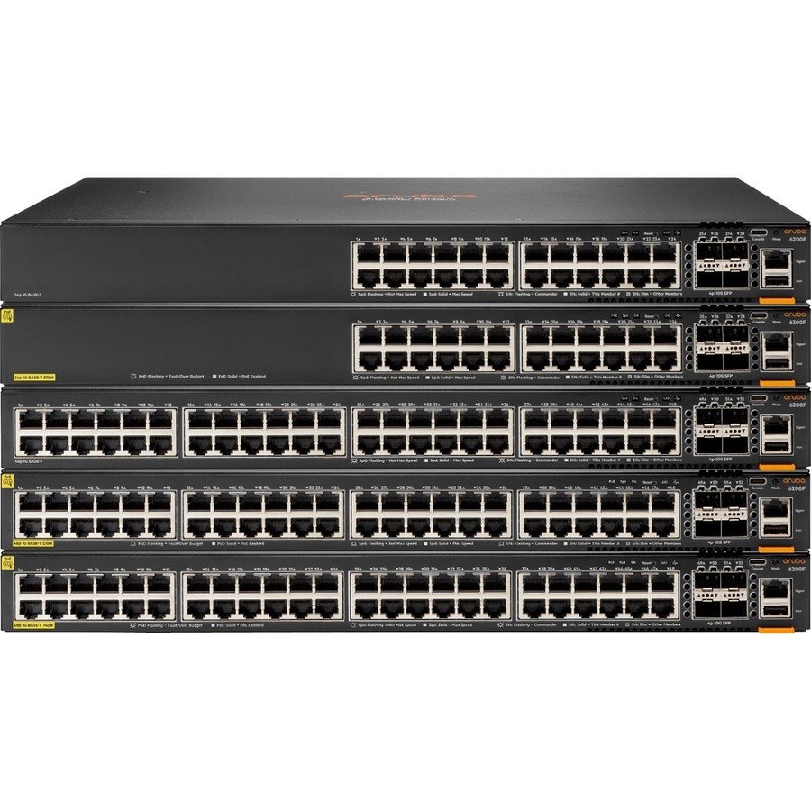 Aruba CX 6200 24 Ports Manageable Ethernet Switch - 10 Gigabit Ethernet, Gigabit Ethernet - 10/100/1000Base-T, 10GBase-X