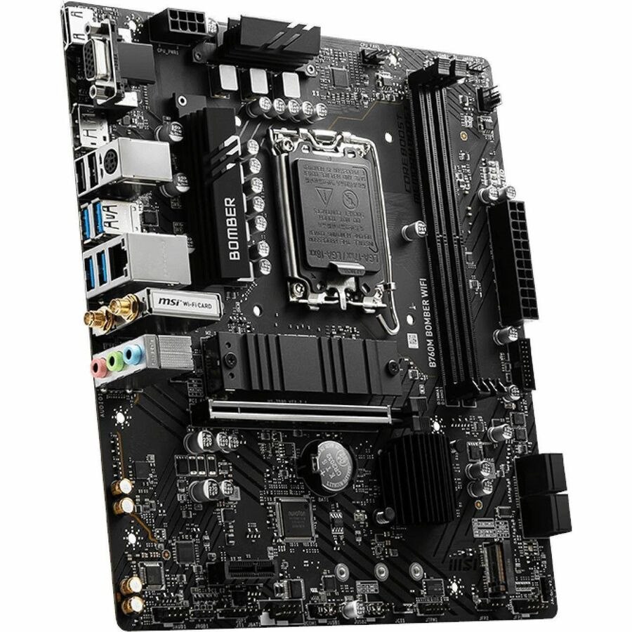 MSI B760M BOMBER WIFI Gaming Desktop Motherboard - Intel B760 Chipset - Socket LGA-1700 - Micro ATX