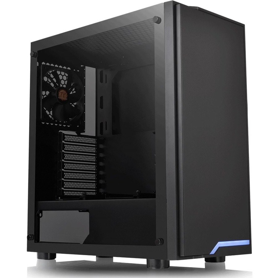 Thermaltake H100 TG Computer Case - Mini ITX, ATX, Micro ATX Motherboard Supported - Mid-tower - SPCC, Tempered Glass - Black