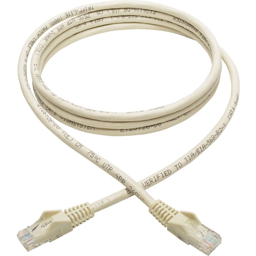 Eaton Tripp Lite Series Cat6 Gigabit Snagless Molded (UTP) Ethernet Cable (RJ45 M/M), PoE, White, 6 ft. (1.83 m)
