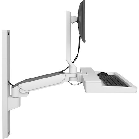 Ergotron CareFit Wall Mount for Keyboard, Monitor, Mount Extension, LCD Display - White