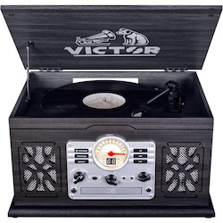VICTOR State 7-in-1 Three Speed Turntable with Dual Bluetooth - Graphite