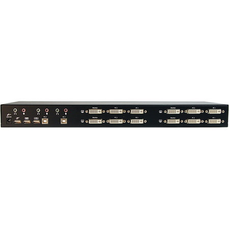 StarTech.com 2 Port Quad Monitor Dual-Link DVI USB KVM Switch with Audio & Hub