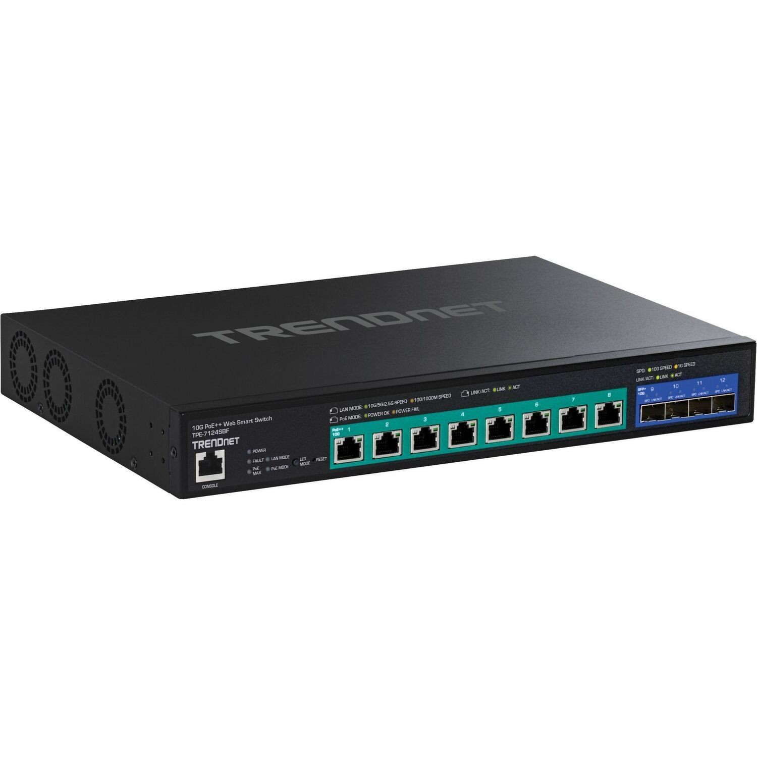 TRENDnet 12-Port 10G PoE++ Web Smart Switch (720W)