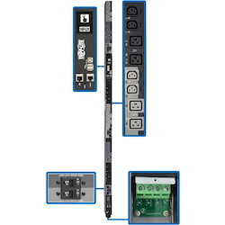 Tripp Lite by Eaton 28.8kW 220-240V 3PH Switched PDU - LX Interface, Gigabit, 24 Outlets, Hardwire 380-415V Input, LCD, 1.8 m Cord, 0U 1.8 m Height, TAA