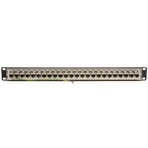 Eaton Tripp Lite Series 24-Port 1U Rack-Mount STP Shielded Cat6 /Cat5 Feedthrough Patch Panel, RJ45 Ethernet, TAA