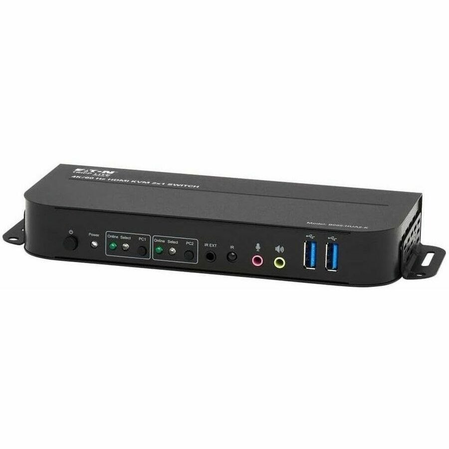 Eaton Tripp Lite Series 2-Port HDMI/USB KVM Switch - 4K 60 Hz, HDR, HDCP 2.2, IR, USB Sharing, USB 3.0 Cables