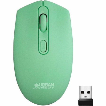Urban Factory FREE Color Mouse - Radio Frequency - USB Type A - Optical - 4 Button(s) - Green